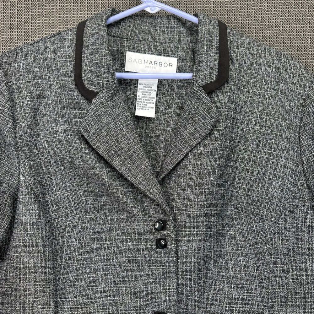 Sag Harbor Dress Gray Blazer Jacket Size 12 Womens Professional Wear - Picture 6 of 7